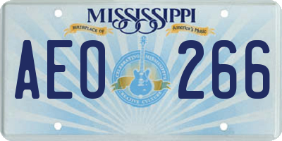 MS license plate AEO266