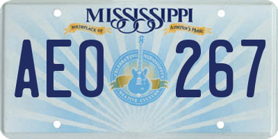 MS license plate AEO267