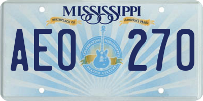 MS license plate AEO270
