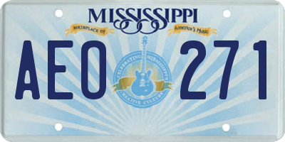 MS license plate AEO271