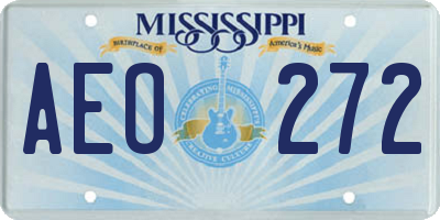 MS license plate AEO272