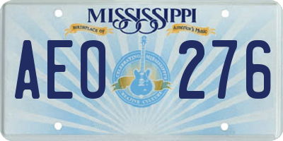 MS license plate AEO276
