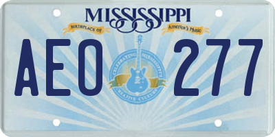 MS license plate AEO277