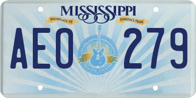 MS license plate AEO279