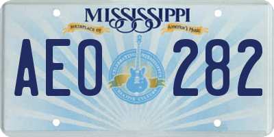 MS license plate AEO282