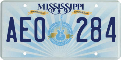 MS license plate AEO284