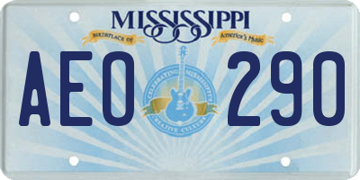 MS license plate AEO290
