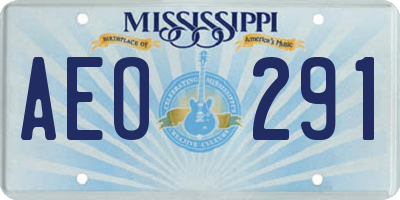 MS license plate AEO291