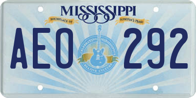 MS license plate AEO292