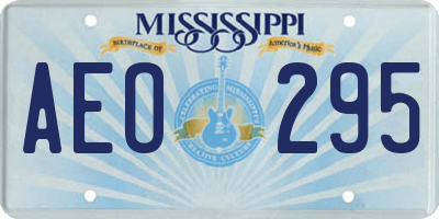 MS license plate AEO295