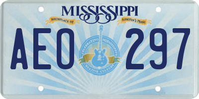MS license plate AEO297