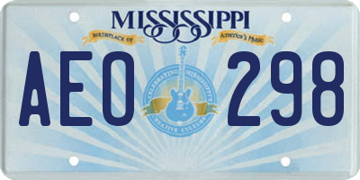 MS license plate AEO298
