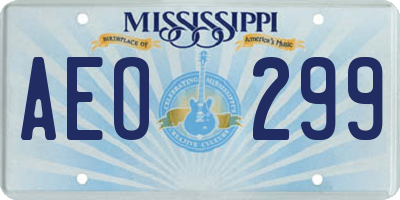 MS license plate AEO299
