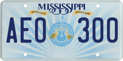 MS license plate AEO300