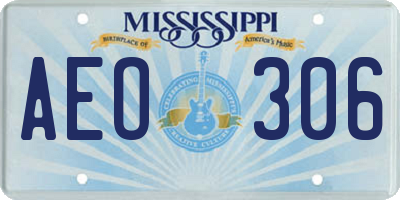 MS license plate AEO306