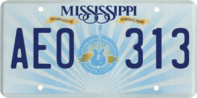 MS license plate AEO313