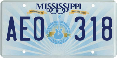 MS license plate AEO318