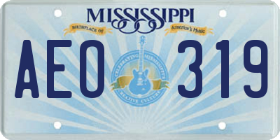 MS license plate AEO319