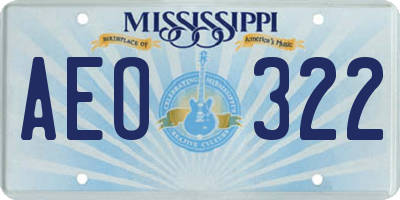 MS license plate AEO322