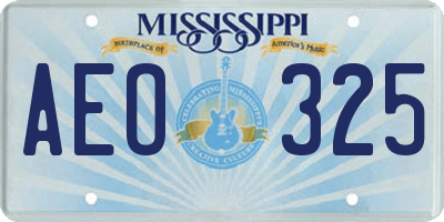 MS license plate AEO325