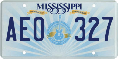 MS license plate AEO327