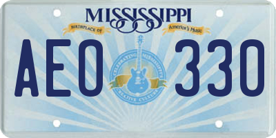 MS license plate AEO330