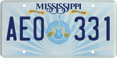 MS license plate AEO331