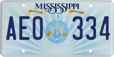 MS license plate AEO334