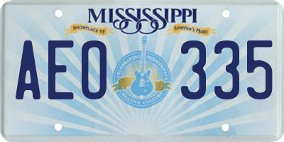 MS license plate AEO335