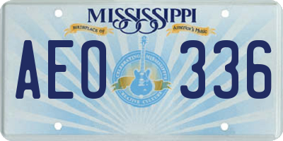MS license plate AEO336