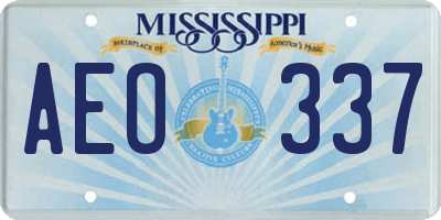 MS license plate AEO337