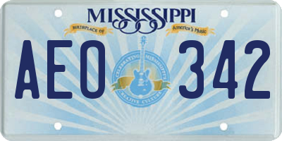 MS license plate AEO342