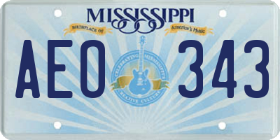 MS license plate AEO343