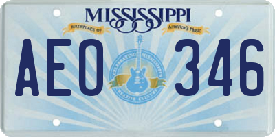 MS license plate AEO346