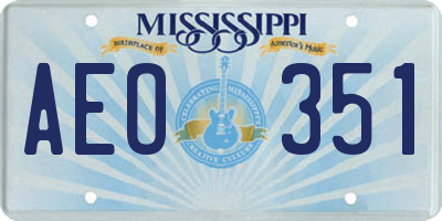 MS license plate AEO351