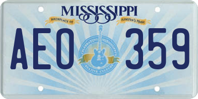 MS license plate AEO359