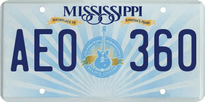 MS license plate AEO360