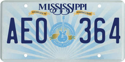MS license plate AEO364