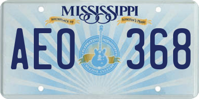 MS license plate AEO368