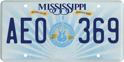 MS license plate AEO369