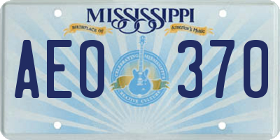 MS license plate AEO370
