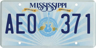 MS license plate AEO371