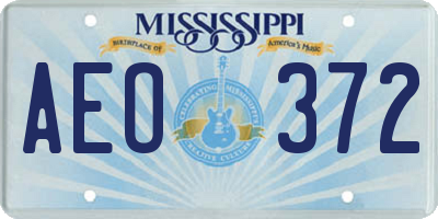 MS license plate AEO372