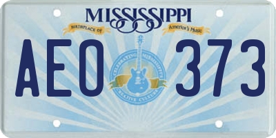 MS license plate AEO373