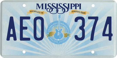 MS license plate AEO374