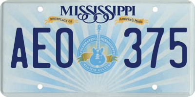 MS license plate AEO375