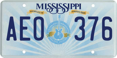 MS license plate AEO376