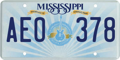 MS license plate AEO378