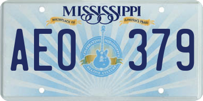 MS license plate AEO379