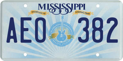 MS license plate AEO382